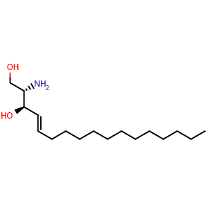 Chemical structure of (2S,3R,E)-2-Aminoheptadec-4-ene-1,3-diol , CAS 6918-48-5, AChemBlock Y231986
