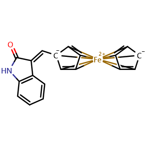 Chemical structure of (E)-FeCP-oxindole , CAS 884338-18-5, AChemBlock Y232017
