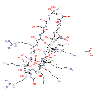 Chemical structure of Ziconotide Acetate , CAS 914454-03-8, AChemBlock Y232024