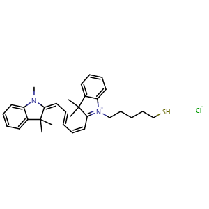 1-(5-mercaptopentyl)-3,3-dimethyl-2-((1Z,3E)-5-((E)-1,3,3-trimethylindolin-2-ylidene)penta-1,3-dien-1-yl)-3H-indol-1-ium chloride
