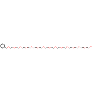 Chemical structure of 1-phenyl-2,5,8,11,14,17,20,23,26,29,32,35,38,41-tetradecaoxatritetracontan-43-ol , AChemBlock Y232085