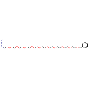 Chemical structure of Benzyl-PEG10-azide , AChemBlock Y232162
