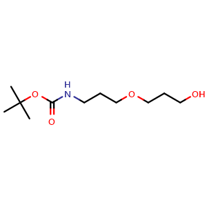 Chemical structure of BOC-NH-C3H6-O-C3H6-OH , CAS 1312905-31-9, AChemBlock Y232196