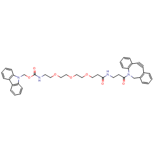 Chemical structure of DBCO-PEG3-Fmoc-N-amide , AChemBlock Y232230