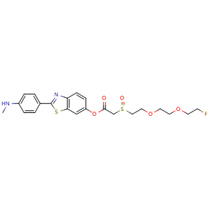 Chemical structure of F-PEG2-SO-4-(2-Benzothiazolyl)methylaminobenzene , AChemBlock Y232260