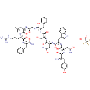 Chemical structure of Kisspeptin-10, human (TFA) , AChemBlock Y232269