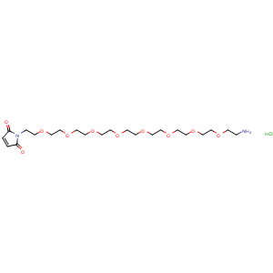 Chemical structure of Maleimide-PEG9-amine TFA , AChemBlock Y232272