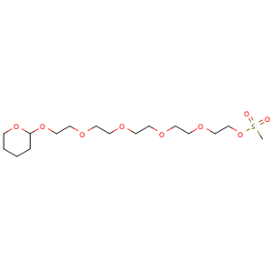 Chemical structure of MS-PEG5-THP , AChemBlock Y232300