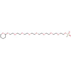 Chemical structure of MS-PEG8-THP , AChemBlock Y232301