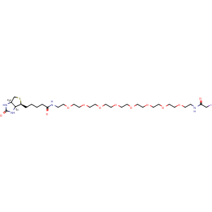 Chemical structure of Biotin-PEG8-iodoacetamide , AChemBlock Y232307