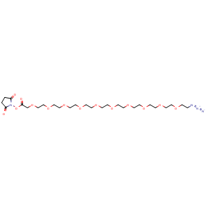 Chemical structure of N3-PEG10-CH2CO2-NHS , AChemBlock Y232313