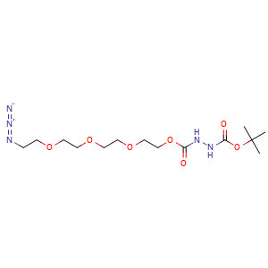 Chemical structure of N3-PEG4-BOC-Formylhydrazine , AChemBlock Y232315