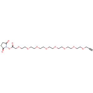 Chemical structure of Propargyl-PEG7-CH2CONHS ester , AChemBlock Y232352