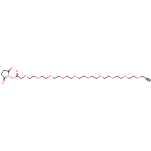Chemical structure of Propargyl-PEG9-CH2CONHS ester , AChemBlock Y232366