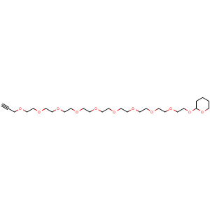 Chemical structure of Propargyl-PEG9-THP , AChemBlock Y232372