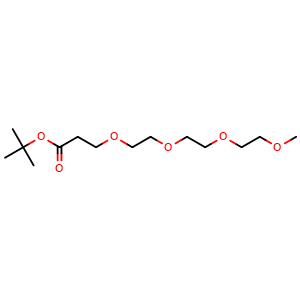 Chemical structure of tert-butyl 2,5,8,11-tetraoxatetradecan-14-oate , CAS 883554-11-8, AChemBlock Y232414