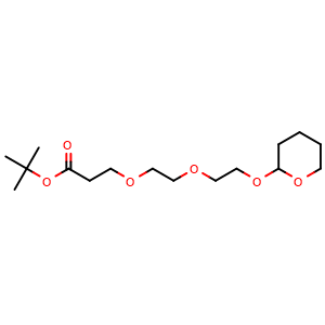 Chemical structure of THP-PEG2-t butyl ester , AChemBlock Y232428