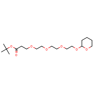 Chemical structure of THP-PEG3-t butyl ester , AChemBlock Y232429