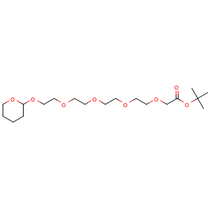 Chemical structure of THP-PEG4-t-butyl acetate , AChemBlock Y232431