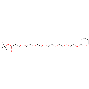 Chemical structure of THP-PEG5-t butyl ester , AChemBlock Y232432
