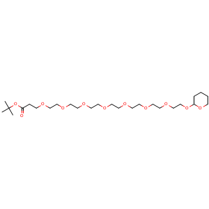 Chemical structure of THP-PEG7-t butyl ester , AChemBlock Y232433