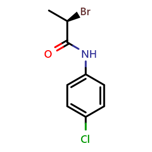 Chemical structure of (S)-2-bromo-N-(4-chlorophenyl)propanamide , CAS 40781-43-9, AChemBlock Y232451