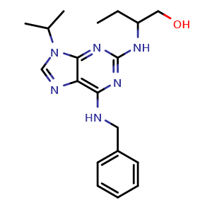 Chemical structure of (+/-)-Roscovitine , CAS 186692-44-4, AChemBlock Y232528