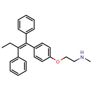 Chemical structure of N-Desmethyl Tamoxifen , CAS 31750-48-8, AChemBlock Y232808
