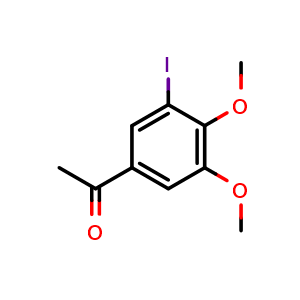 Chemical structure of 1-(3-Iodo-4,5-dimethoxyphenyl)ethan-1-one , CAS 103204-09-7, AChemBlock Y232841