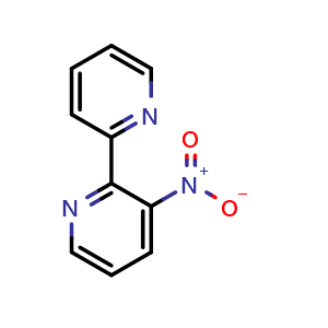 Chemical structure of 3-Nitro-2,2'-bipyridine , CAS 1069137-31-0, AChemBlock Y232852