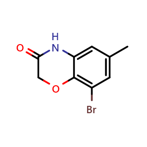Chemical structure of 8-Bromo-6-methyl-2H-benzo[b][1,4]oxazin-3(4H)-one , CAS 108959-12-2, AChemBlock Y232862