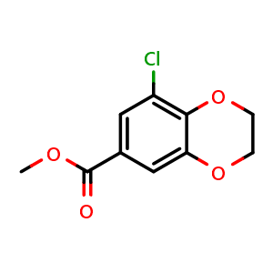 Chemical structure of Methyl 8-chloro-2,3-dihydrobenzo[b][1,4]dioxine-6-carboxylate , CAS 1099702-07-4, AChemBlock Y232866
