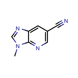 Chemical structure of 3-Methyl-3H-imidazo[4,5-b]pyridine-6-carbonitrile , CAS 1186310-93-9, AChemBlock Y232883