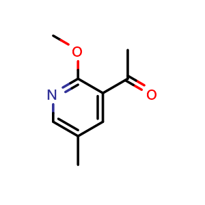 Chemical structure of 1-(2-Methoxy-5-methylpyridin-3-yl)ethan-1-one , CAS 1203499-64-2, AChemBlock Y232889