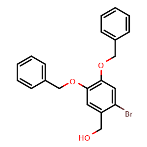 Chemical structure of (4,5-Bis(benzyloxy)-2-bromophenyl)methanol , CAS 120566-78-1, AChemBlock Y232891