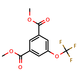 Chemical structure of 1,3-Dimethyl 5-(trifluoromethoxy)-1,3-benzenedicarboxylate , CAS 1221253-22-0, AChemBlock Y232899
