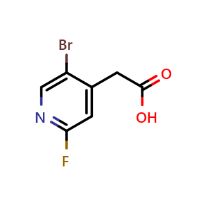 Chemical structure of 2-(5-Bromo-2-fluoropyridin-4-yl)acetic acid , CAS 1227593-12-5, AChemBlock Y232903
