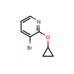 Chemical structure of 3-Bromo-2-cyclopropoxypyridine , CAS 1243378-52-0, AChemBlock Y232910