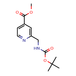 Chemical structure of Methyl 2-(((tert-Butoxycarbonyl)amino)methyl)isonicotinate , CAS 1250443-80-1, AChemBlock Y232917