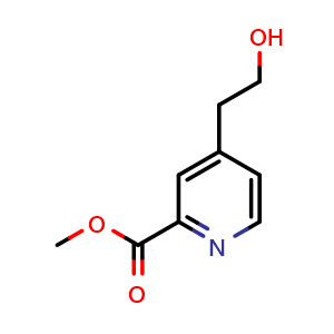 Chemical structure of Methyl 4-(2-hydroxyethyl)picolinate , CAS 125545-91-7, AChemBlock Y232918