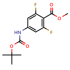 Chemical structure of Methyl 4-((tert-butoxycarbonyl)amino)-2,6-difluorobenzoate , CAS 129589-63-5, AChemBlock Y232934