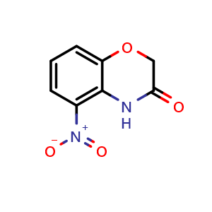 Chemical structure of 5-Nitro-2H-benzo[b][1,4]oxazin-3(4H)-one , CAS 132522-81-7, AChemBlock Y232942