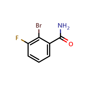 Chemical structure of 2-Bromo-3-fluorobenzamide , CAS 132715-70-9, AChemBlock Y232943