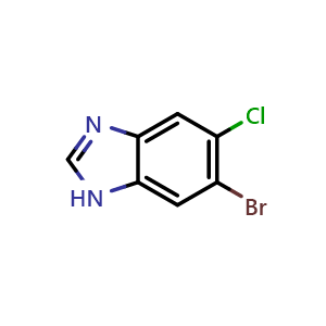 Chemical structure of 6-Bromo-5-chloro-1H-benzo[d]imidazole , CAS 1360953-55-4, AChemBlock Y232956