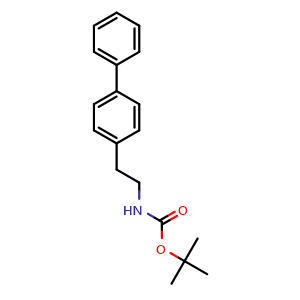 Chemical structure of tert-Butyl (2-([1,1'-biphenyl]-4-yl)ethyl)carbamate , CAS 141807-39-8, AChemBlock Y232973