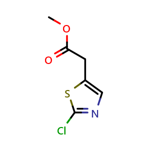 Chemical structure of Methyl 2-(2-chlorothiazol-5-yl)acetate , CAS 1424352-59-9, AChemBlock Y232975