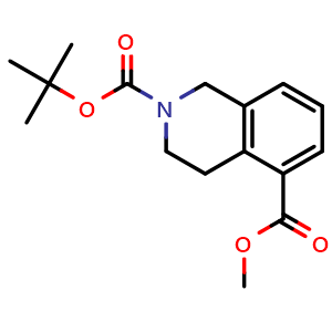 Chemical structure of 3,4-Dihydro-1H-isoquinoline-2,5-dicarboxylic acid 2-tert-butyl ester 5-methyl ester , CAS 1428327-32-5, AChemBlock Y232977