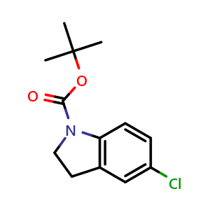 Chemical structure of tert-Butyl 5-chloroindoline-1-carboxylate , CAS 143262-12-8, AChemBlock Y232979