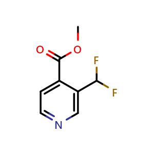 Chemical structure of Methyl 3-(difluoromethyl)isonicotinate , CAS 1443288-74-1, AChemBlock Y232980