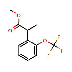 Chemical structure of Methyl 2-(2-(trifluoromethoxy)phenyl)propanoate , CAS 1459791-00-4, AChemBlock Y232981